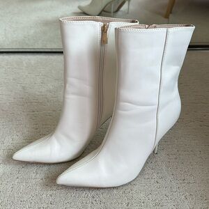 White Bootie Heels